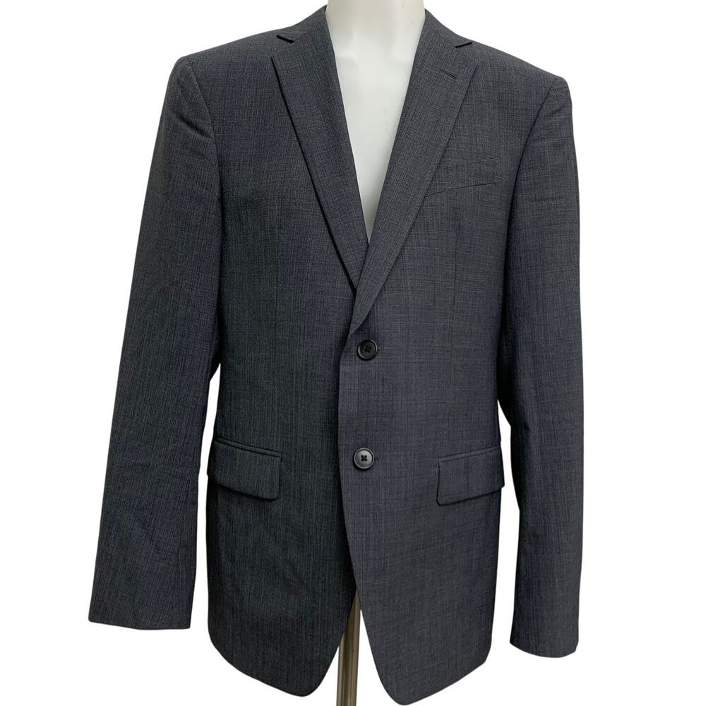 John Varvatos Mens 38S Bedford Jacket 100% Wool Sport Coat Blazer Suit Gray Grey